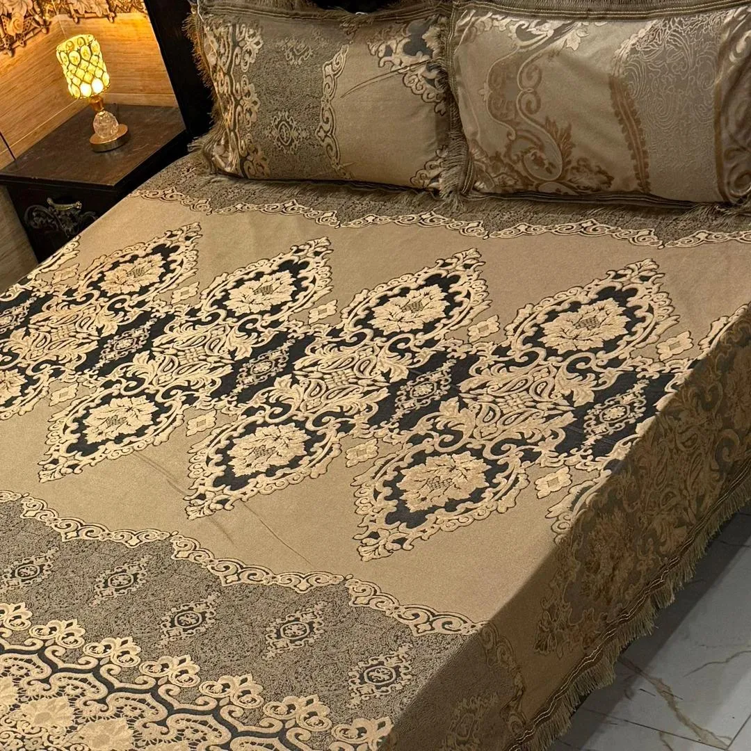 3 Pcs Palachi Embossed Double Bedsheet