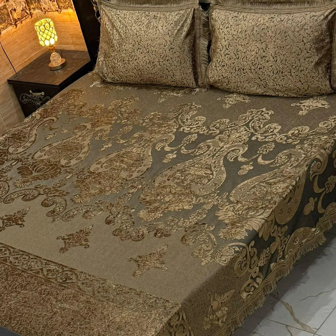 3 Pcs Palachi Embossed Double Bedsheet