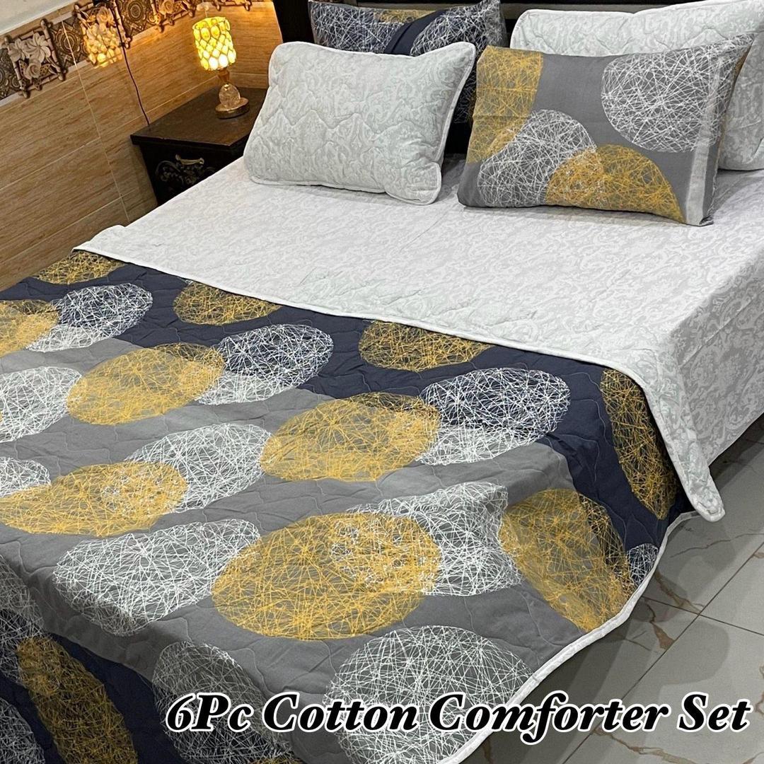 6 Pcs Cotton Printed Comforter Set