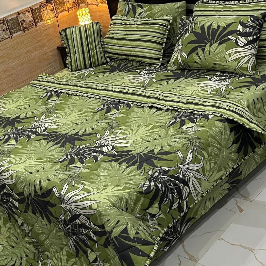 7 Pcs Cotton Salonica Printed Comforter Set