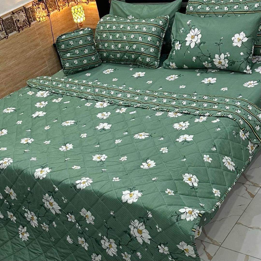 7 Pcs Cotton Salonica Printed Comforter Set
