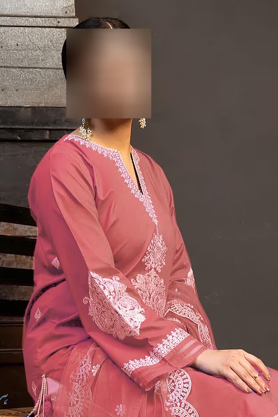 3 Pcs Women's Unstitched Embroidered Suit