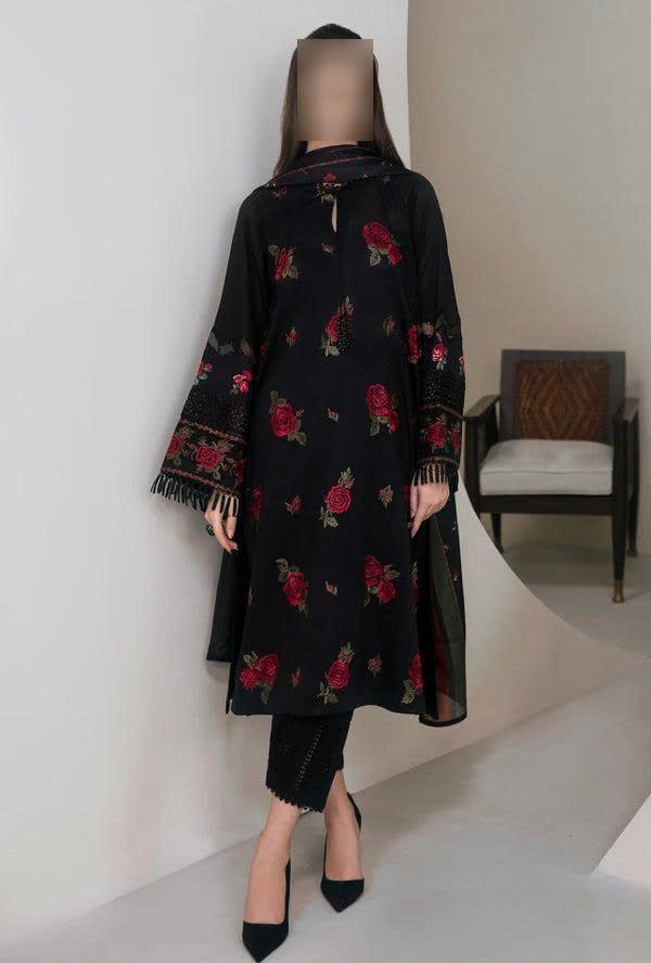 3 Pcs Women's Unstitched Embroidered Suit