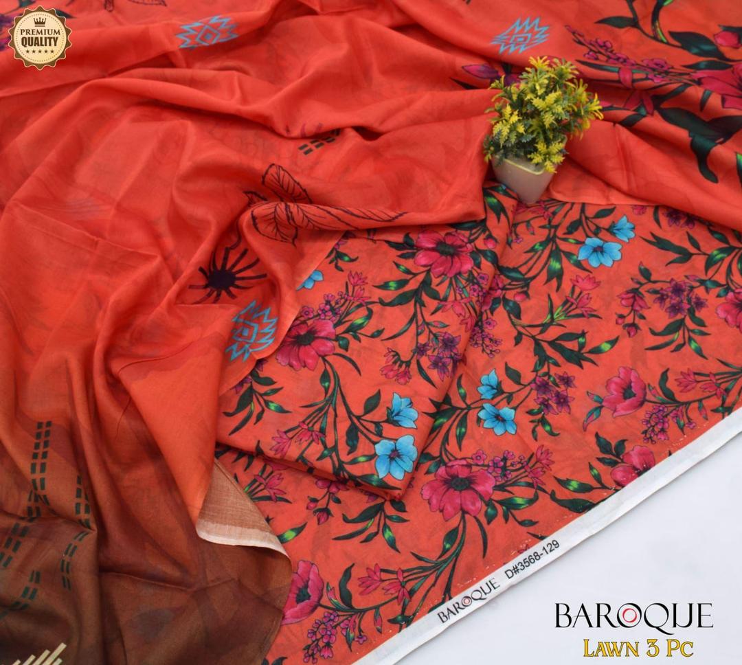 3 Pcs Women's Unstitched Digital Print Suit