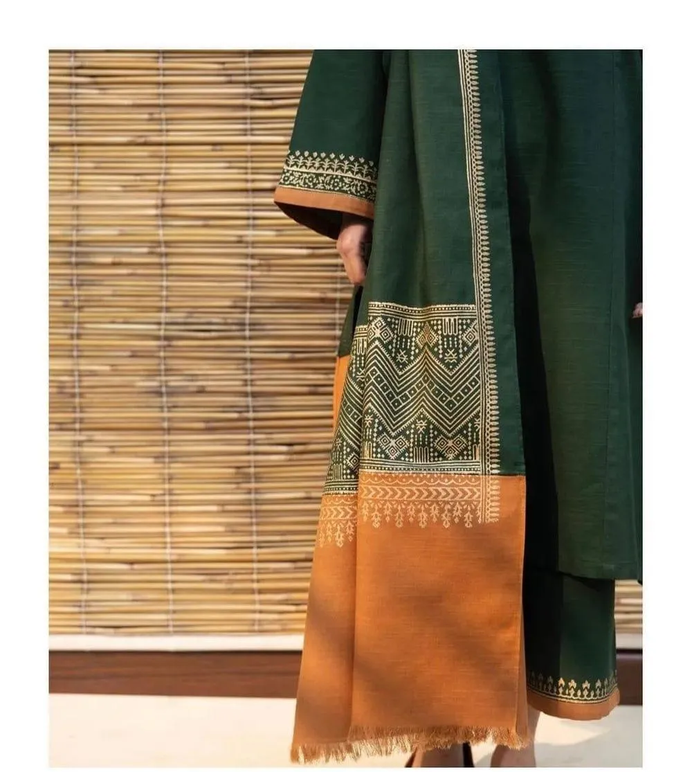 3 Pcs Women's Unstitched Embroidered Suit