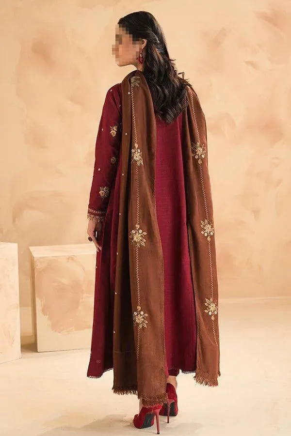 3 Pcs Women's Unstitched Embroidered Suit
