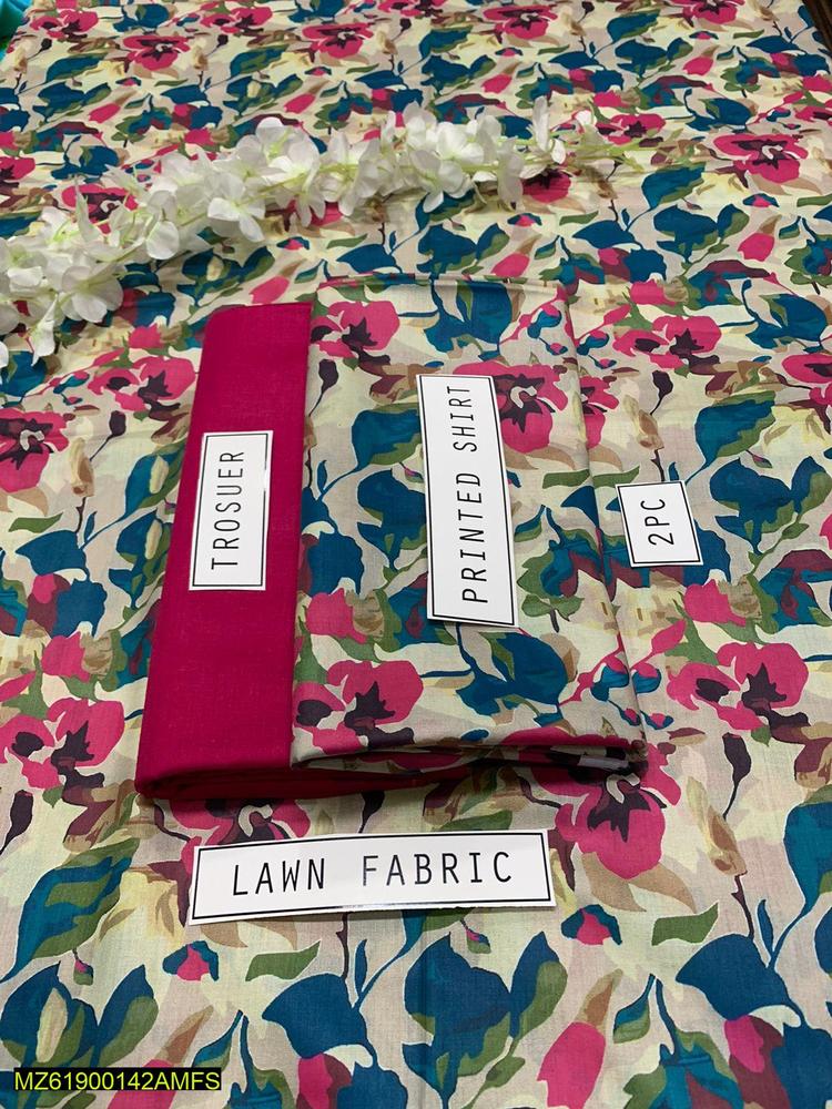 2 Pcs Women's Unstitched Lawn Digital Print Suit