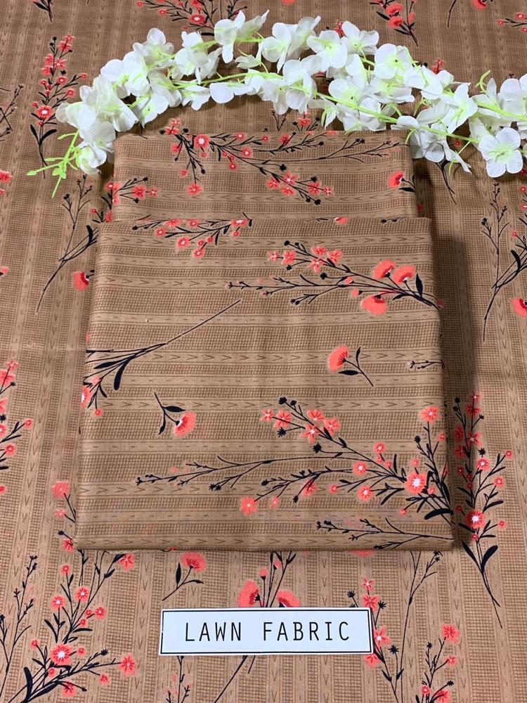 2 Pcs Women's Unstitched Lawn 3-D Block Printed Suit