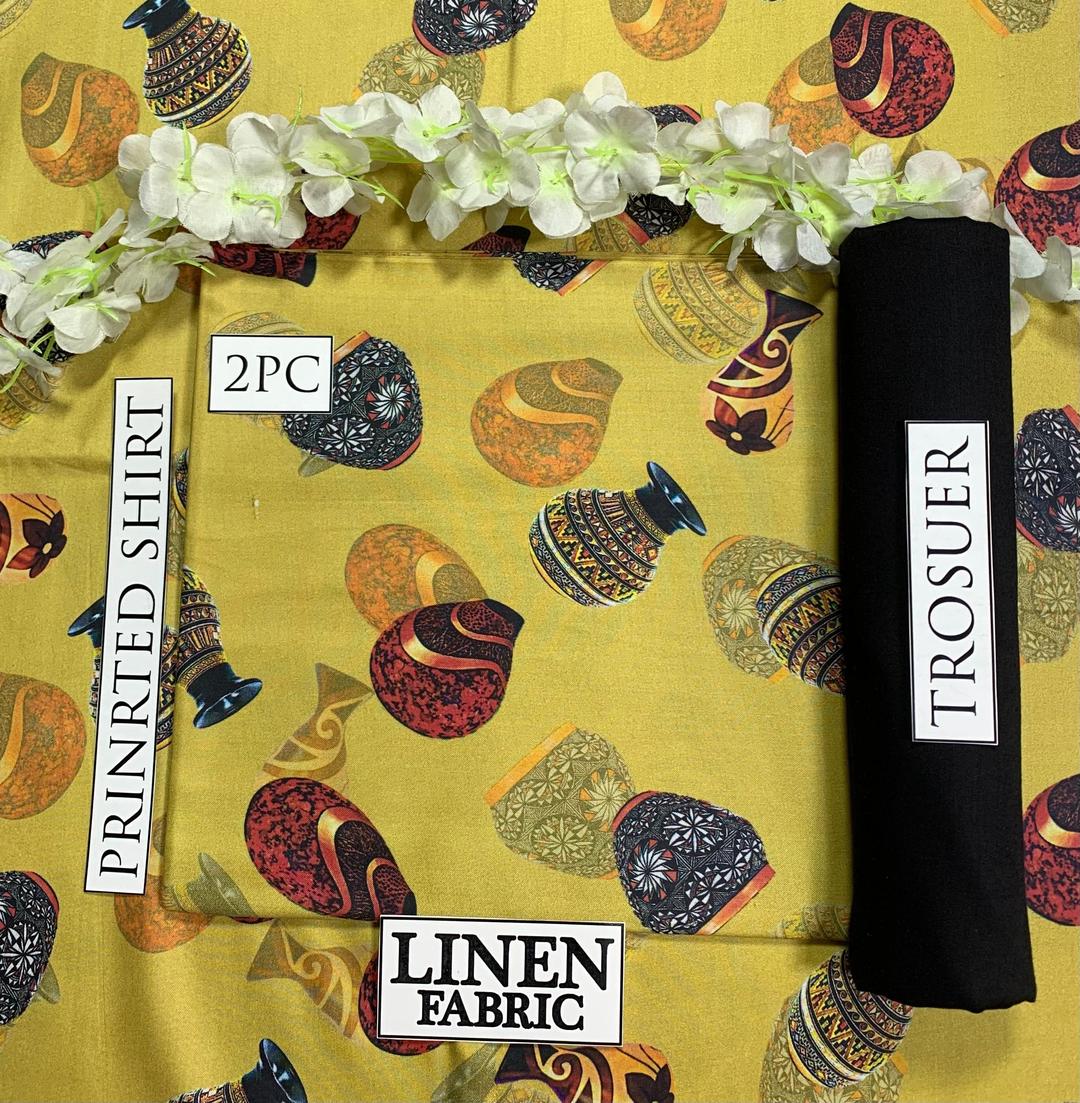 2 Pcs Women's Unstitched Linen Digital Print Suit