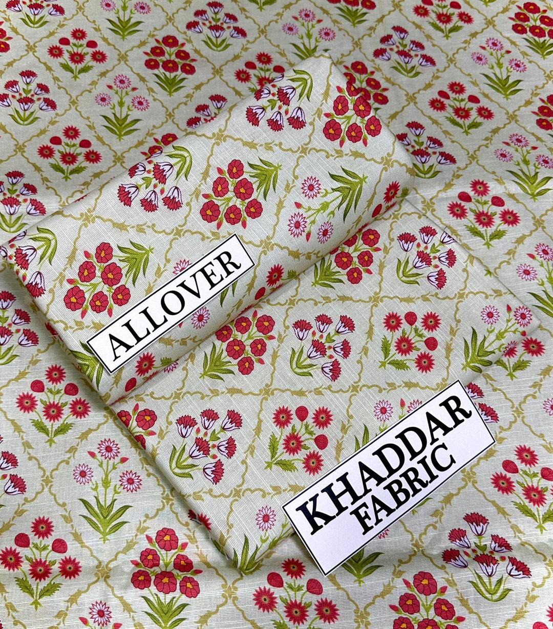 2 Pcs Women's Unstitched Khaddar Digital Print Suit