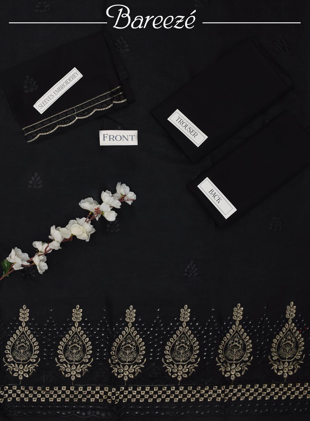 2 Pcs Women's Unstitched Chikankari Embroidered Suit