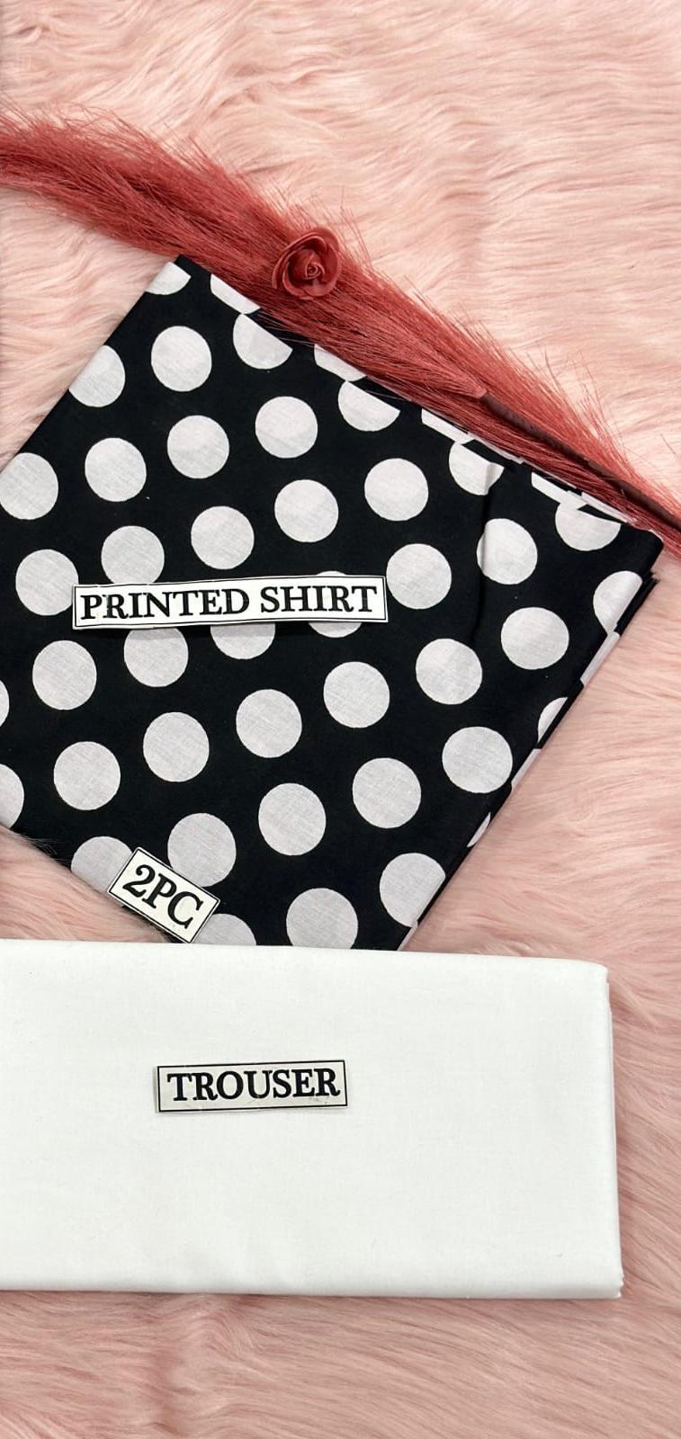 2 Pcs Women's Unstitched Digital Print Suit