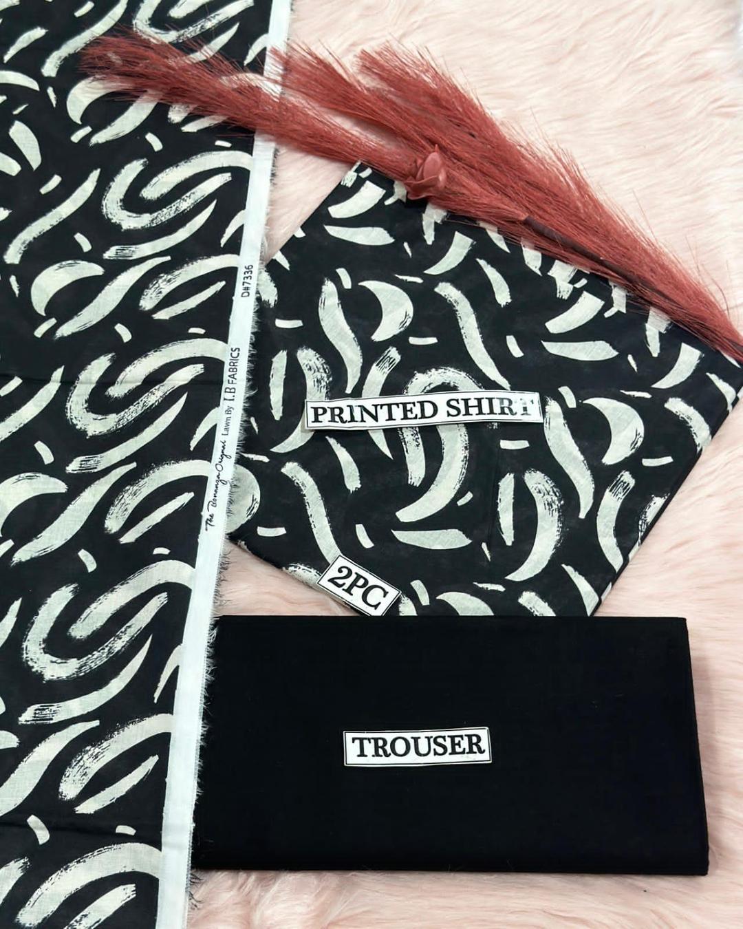 2 Pcs Women's Unstitched Digital Print Suit