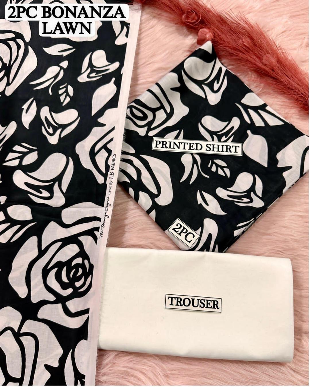 2 Pcs Women's Unstitched Digital Print Suit