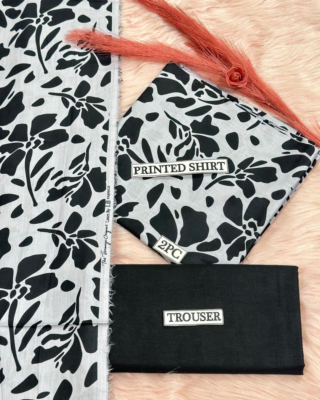 2 Pcs Women's Unstitched Digital Print Suit