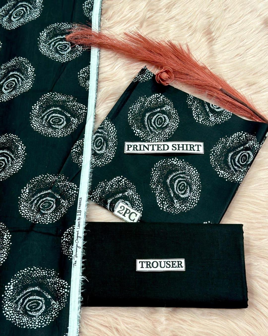 2 Pcs Women's Unstitched Digital Print Suit