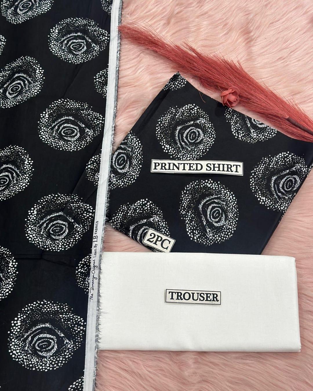 2 Pcs Women's Unstitched Digital Print Suit