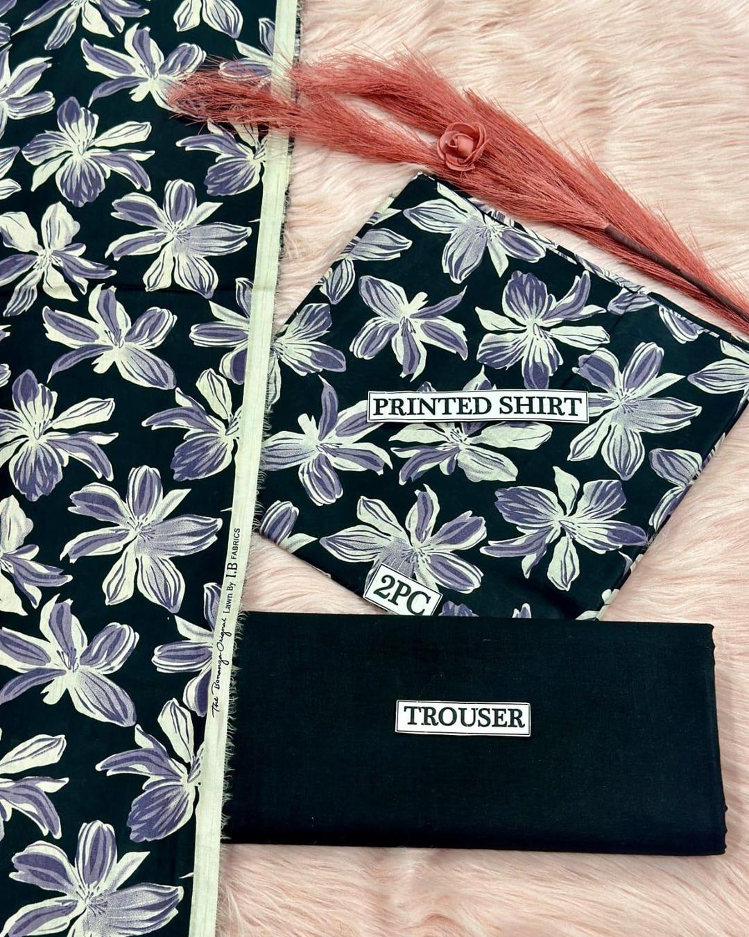 2 Pcs Women's Unstitched Digital Print Suit