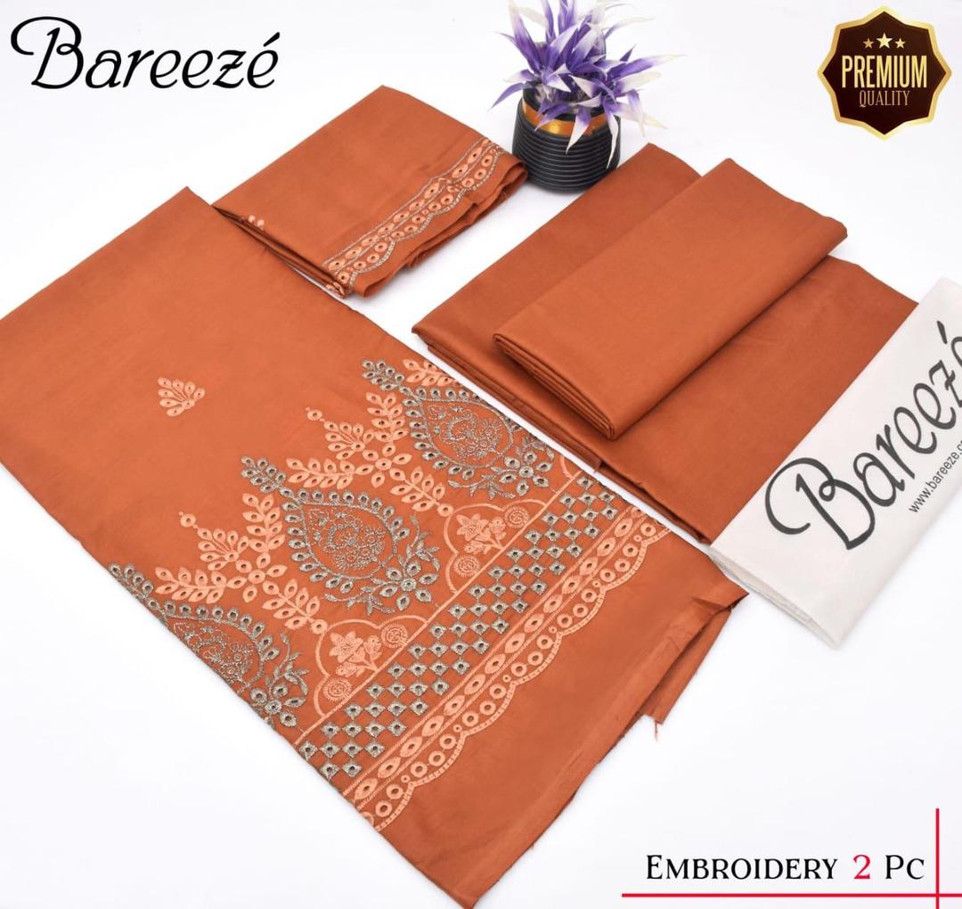 2 Pcs Women's Unstitched Chikankari Embroidered Suit