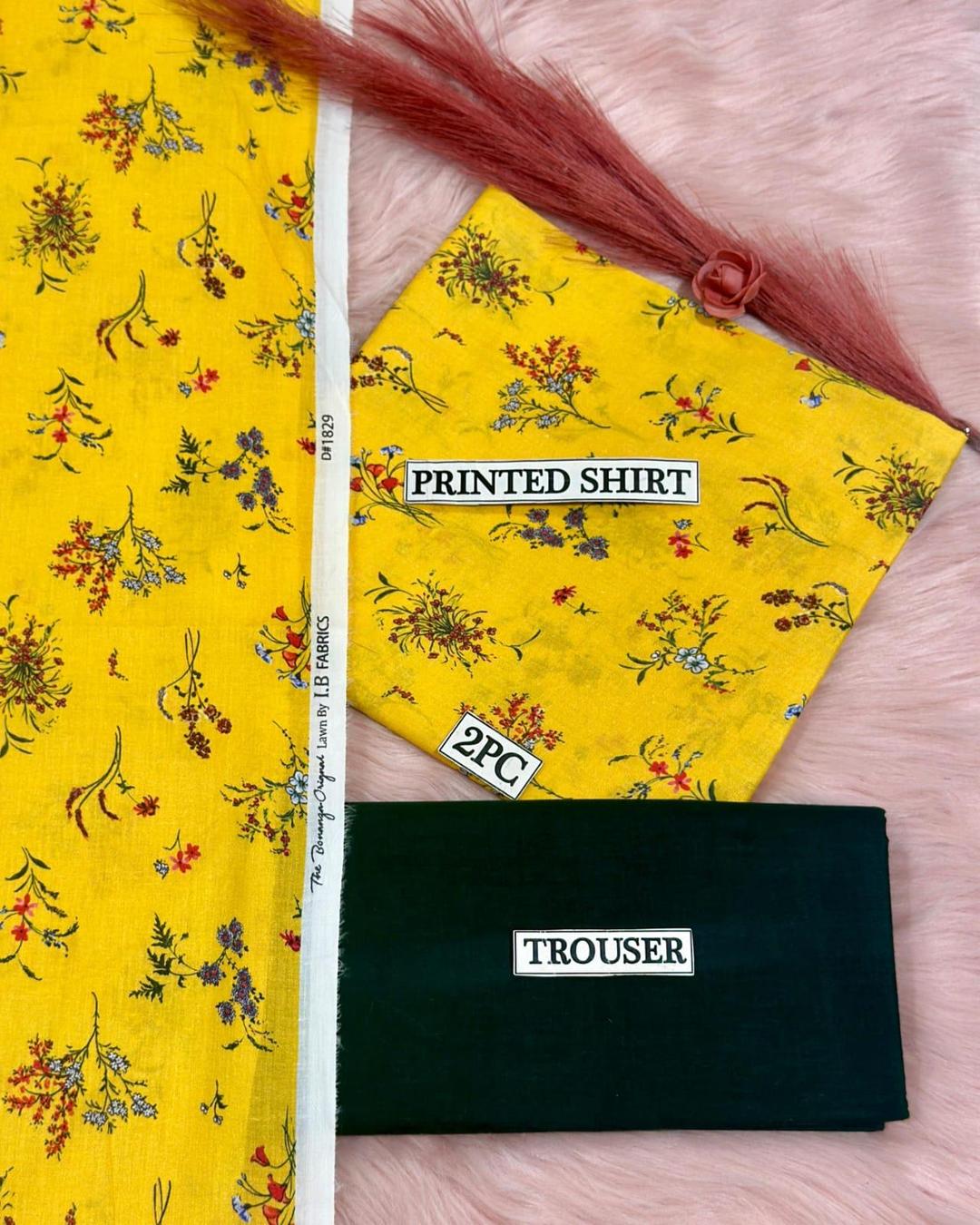 2 Pcs Women's Unstitched Digital Print Suit