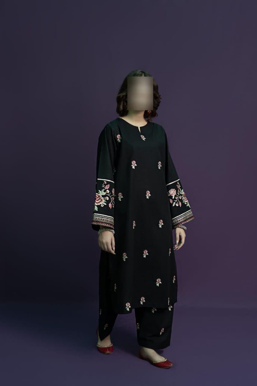 2 Pcs Women's Unstitched Embroidered Suit