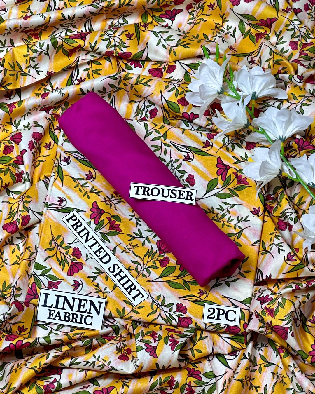 2 Pcs Women's Unstitched Digital Print Suit