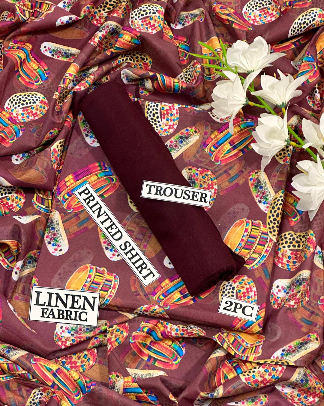 2 Pcs Women's Unstitched Digital Print Suit