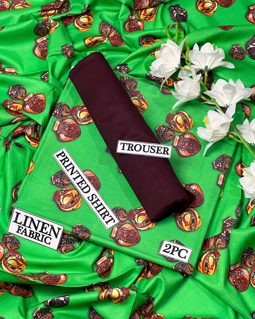 2 Pcs Women's Unstitched Digital Print Suit