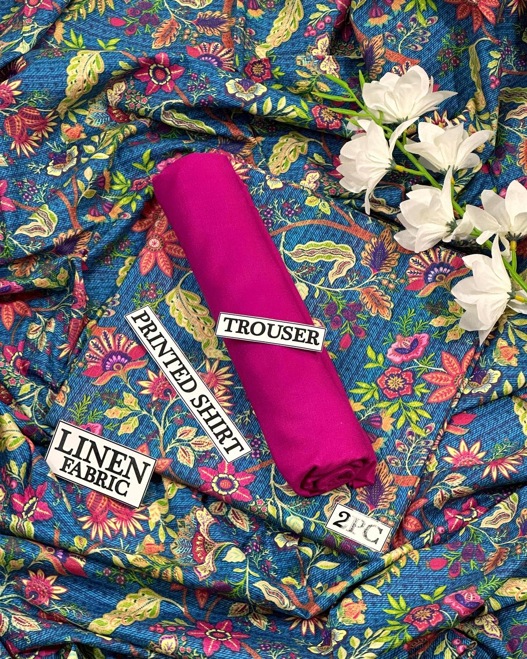 2 Pcs Women's Unstitched Digital Print Suit