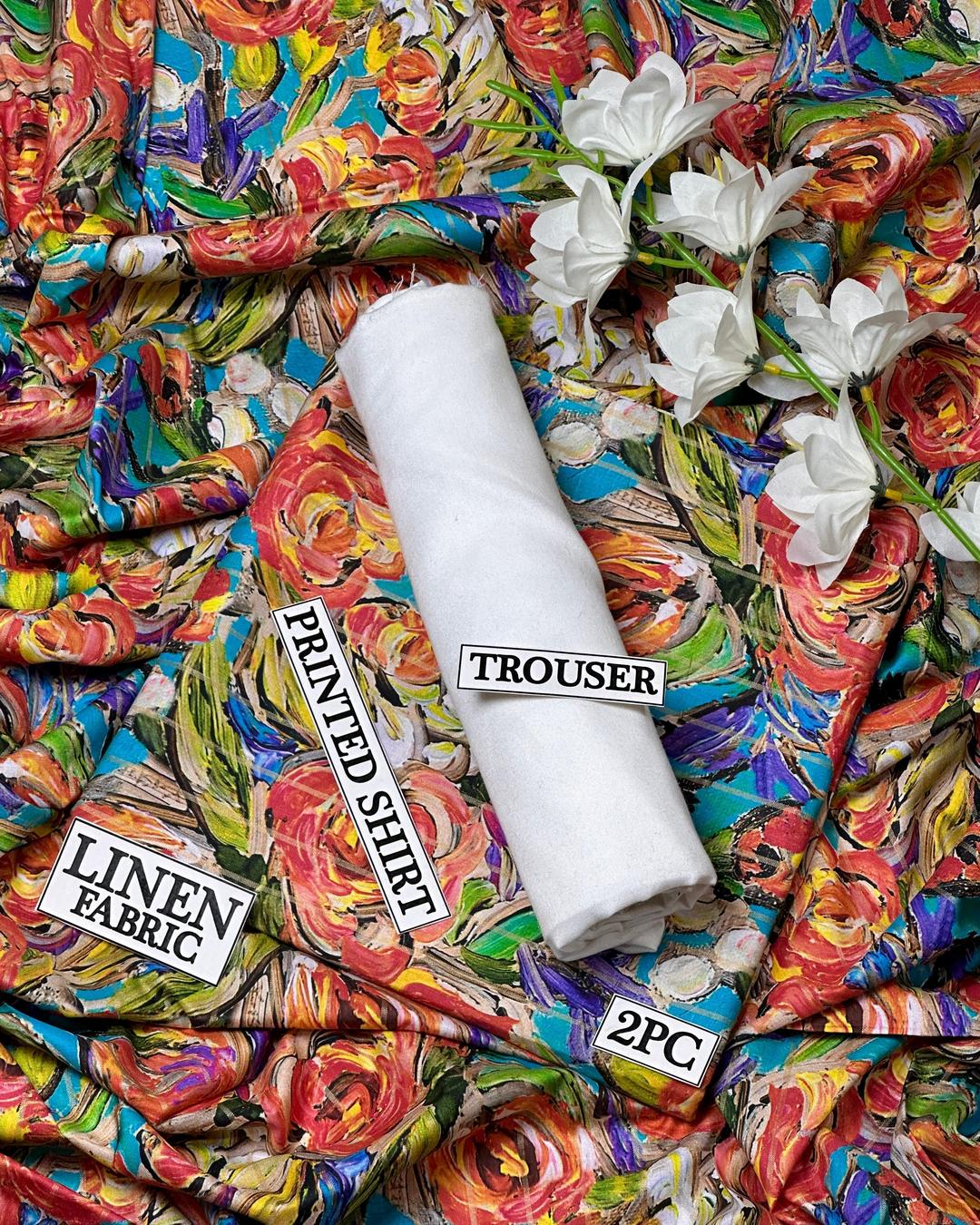 2 Pcs Women's Unstitched Digital Print Suit