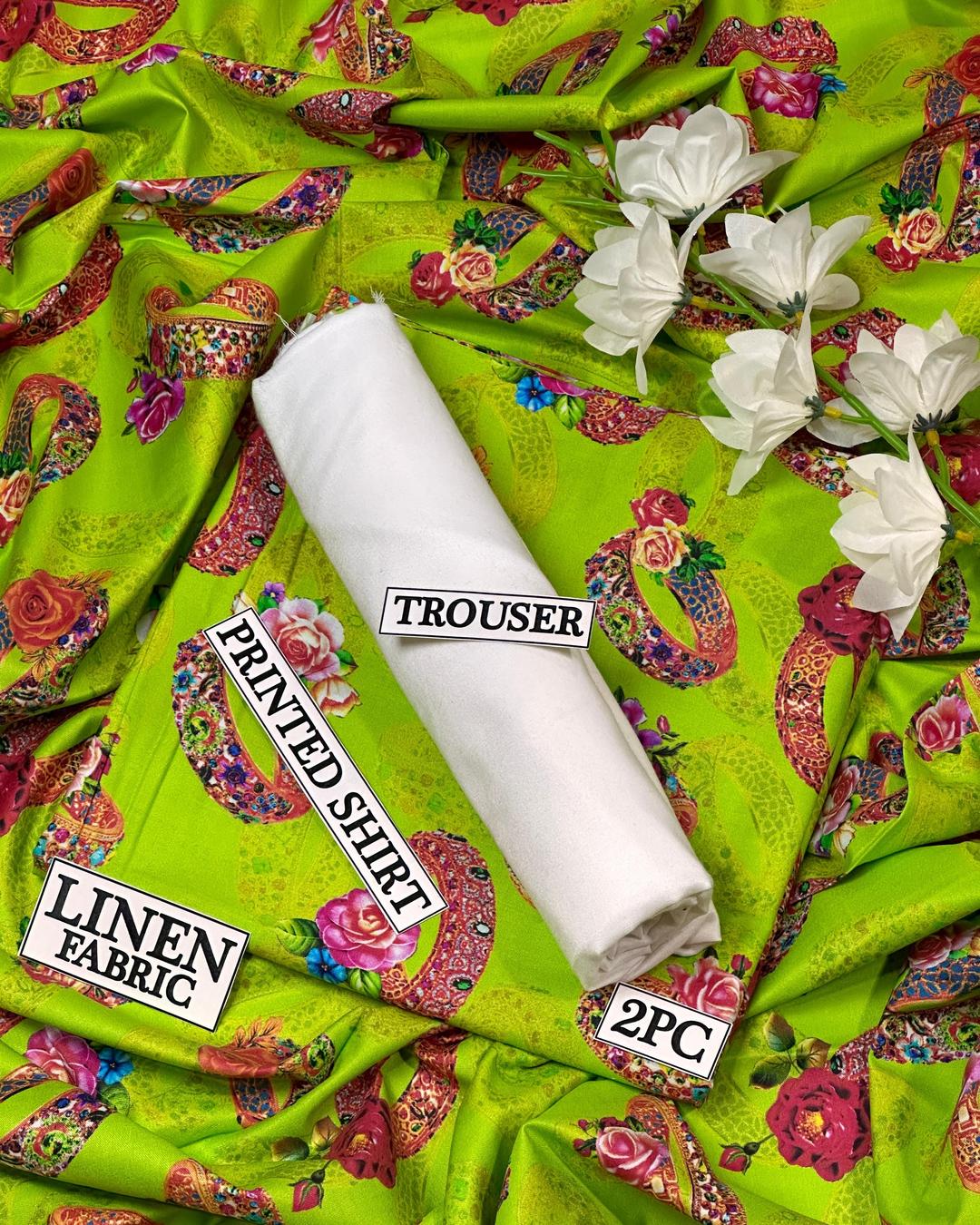 2 Pcs Women's Unstitched Digital Print Suit