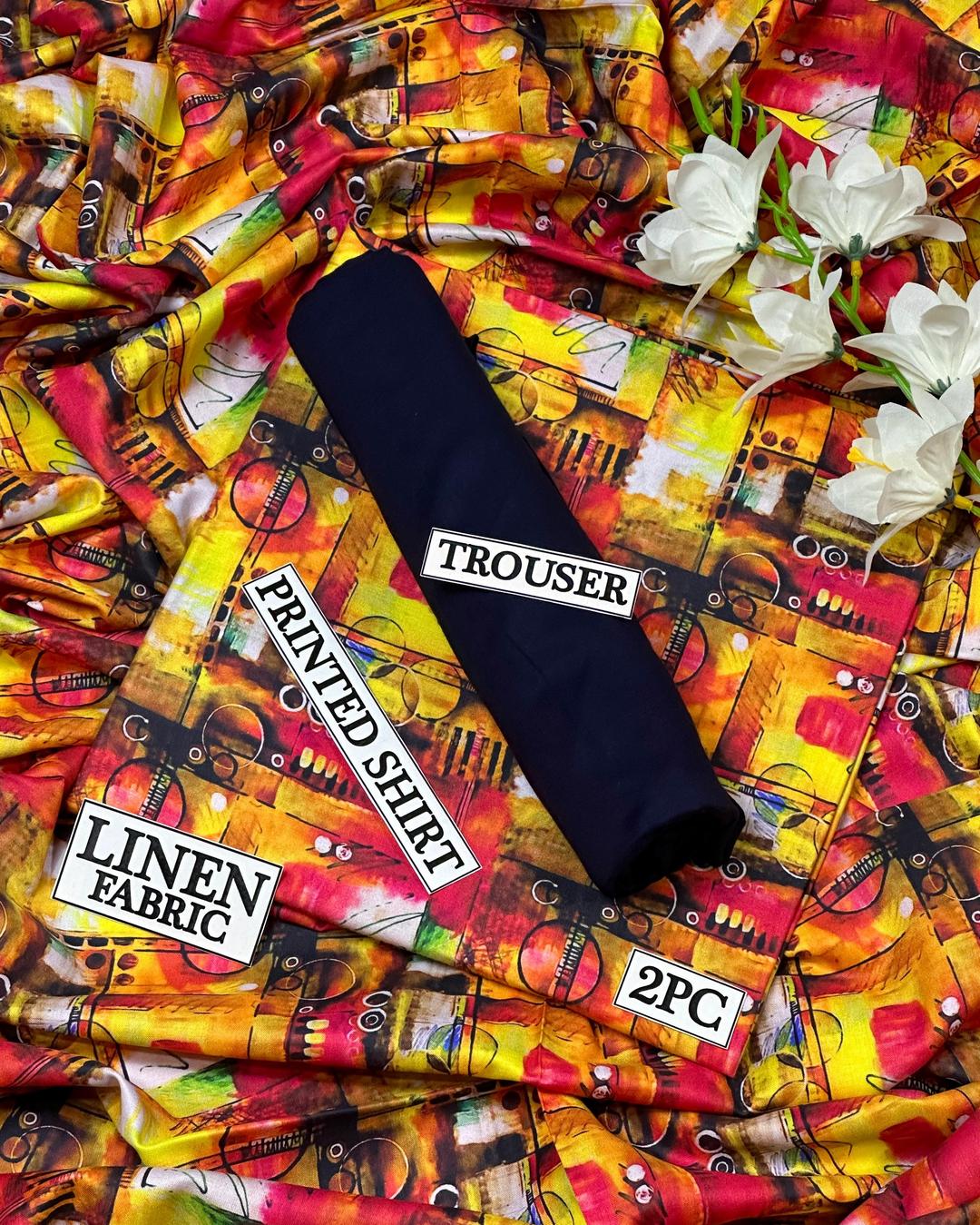 2 Pcs Women's Unstitched Digital Print Suit