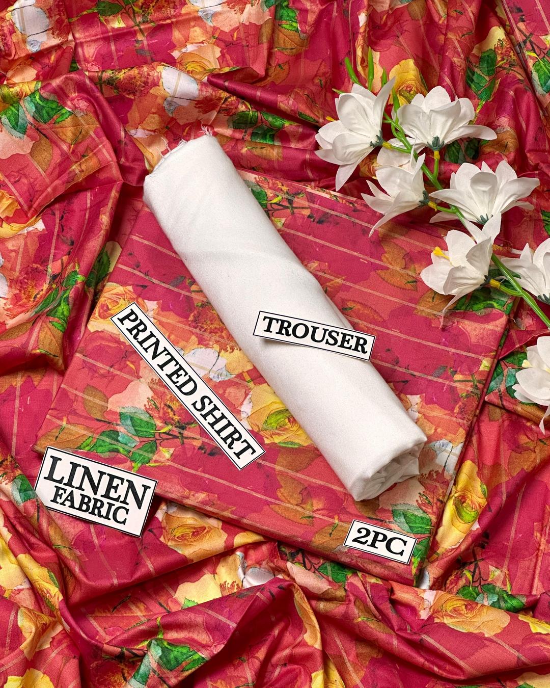 2 Pcs Women's Unstitched Digital Print Suit