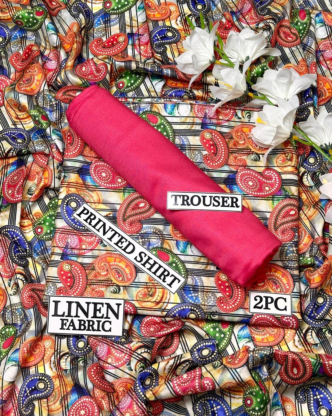 2 Pcs Women's Unstitched Digital Print Suit