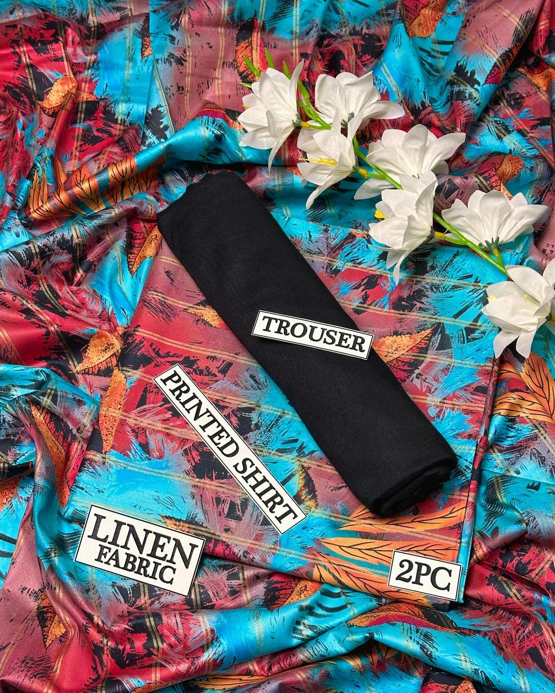 2 Pcs Women's Unstitched Digital Print Suit