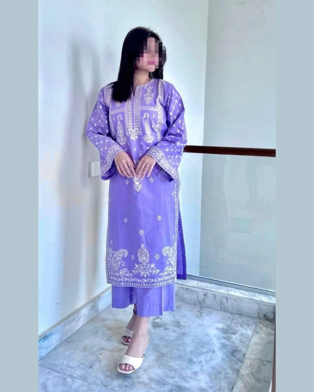 2 Pcs Women's Unstitched Embroidered Suit