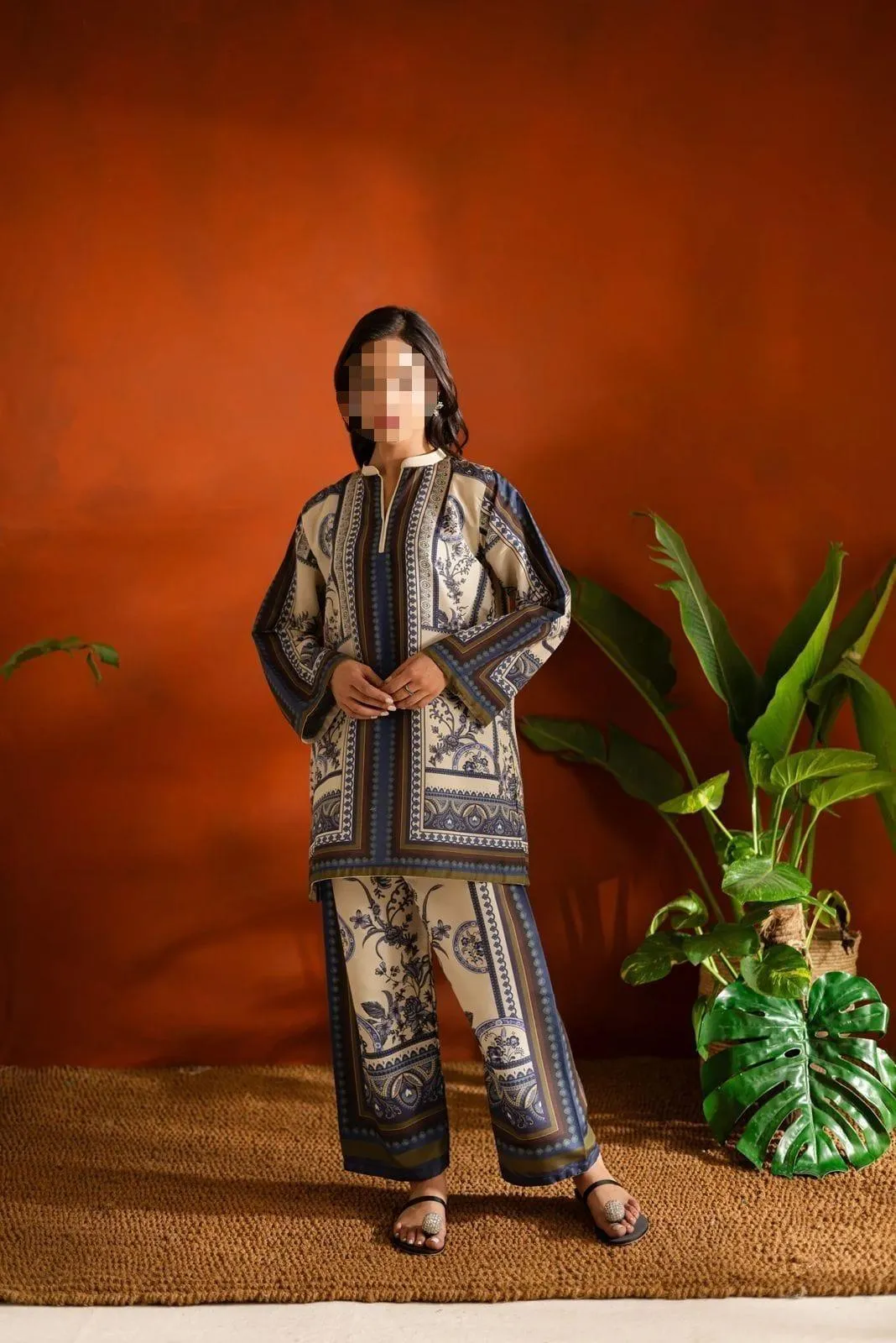 2 Pcs Women's Unstitched Digital Print Suit