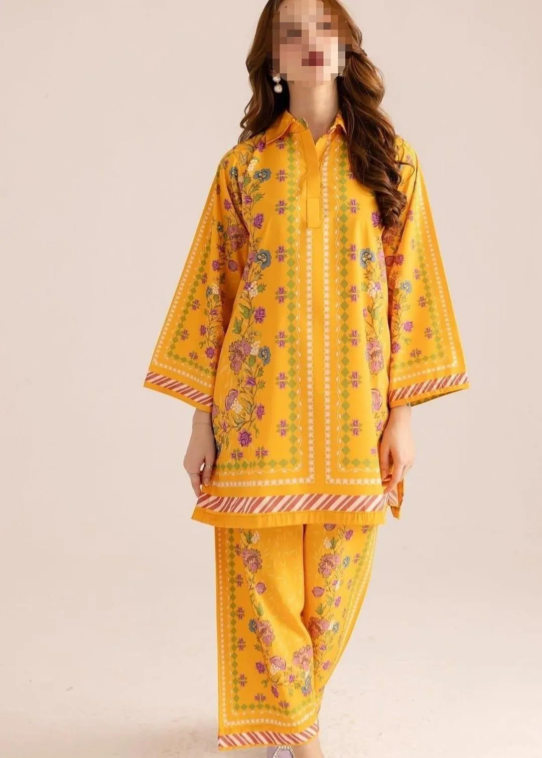 2 Pcs Women's Unstitched Digital Print Suit