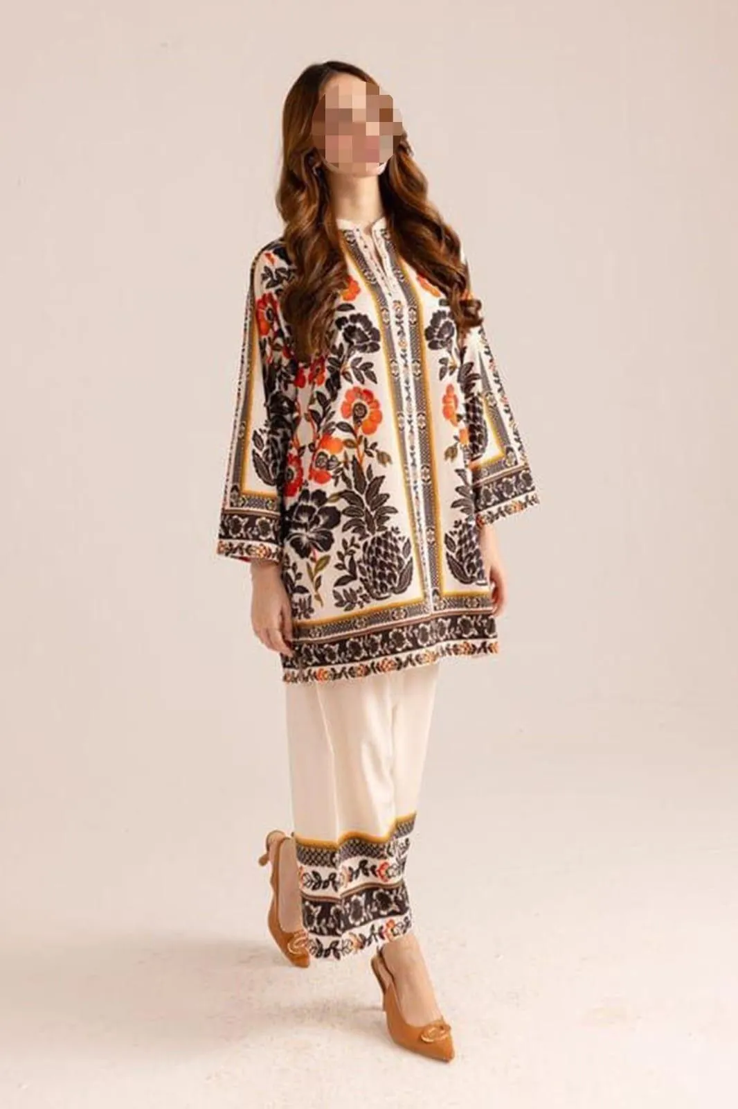 2 Pcs Women's Unstitched Digital Print Suit
