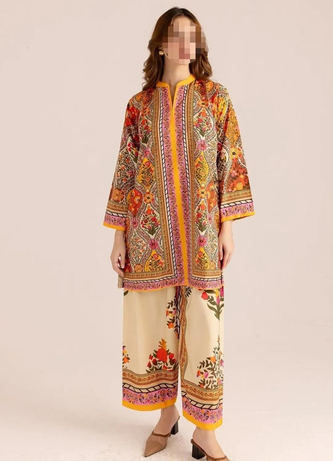 2 Pcs Women's Unstitched Digital Print Suit