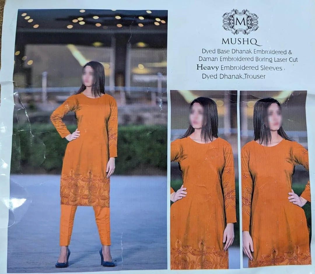 2 Pcs Women's Unstitched Chikankari Embroidered Suit