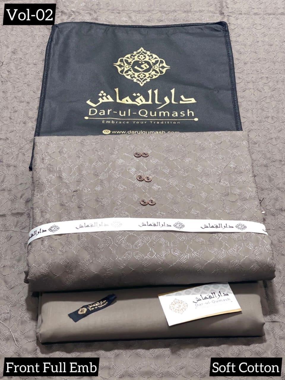 Men’s Unstitched Cotton Embroidered Suit