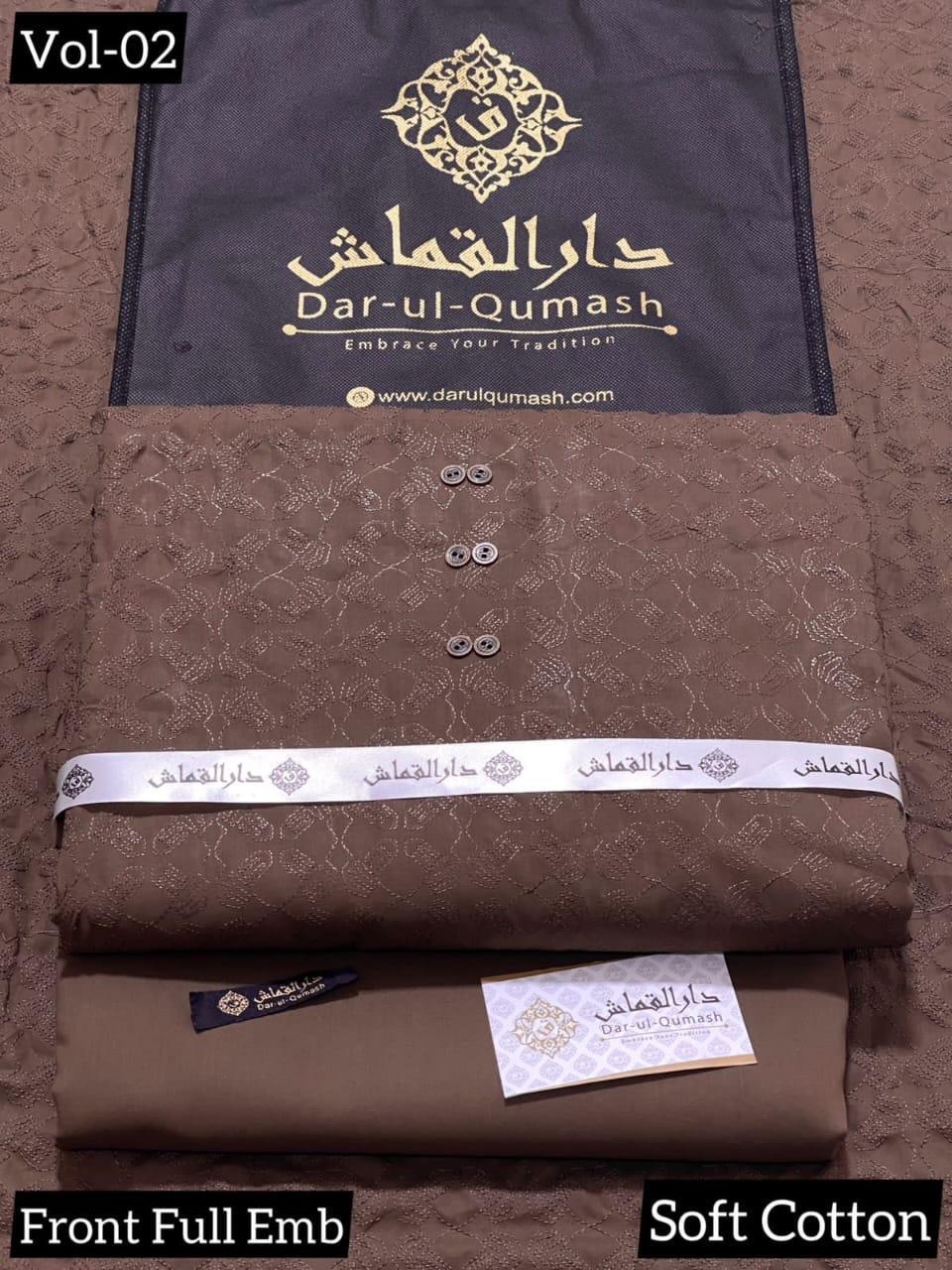 Men’s Unstitched Cotton Embroidered Suit