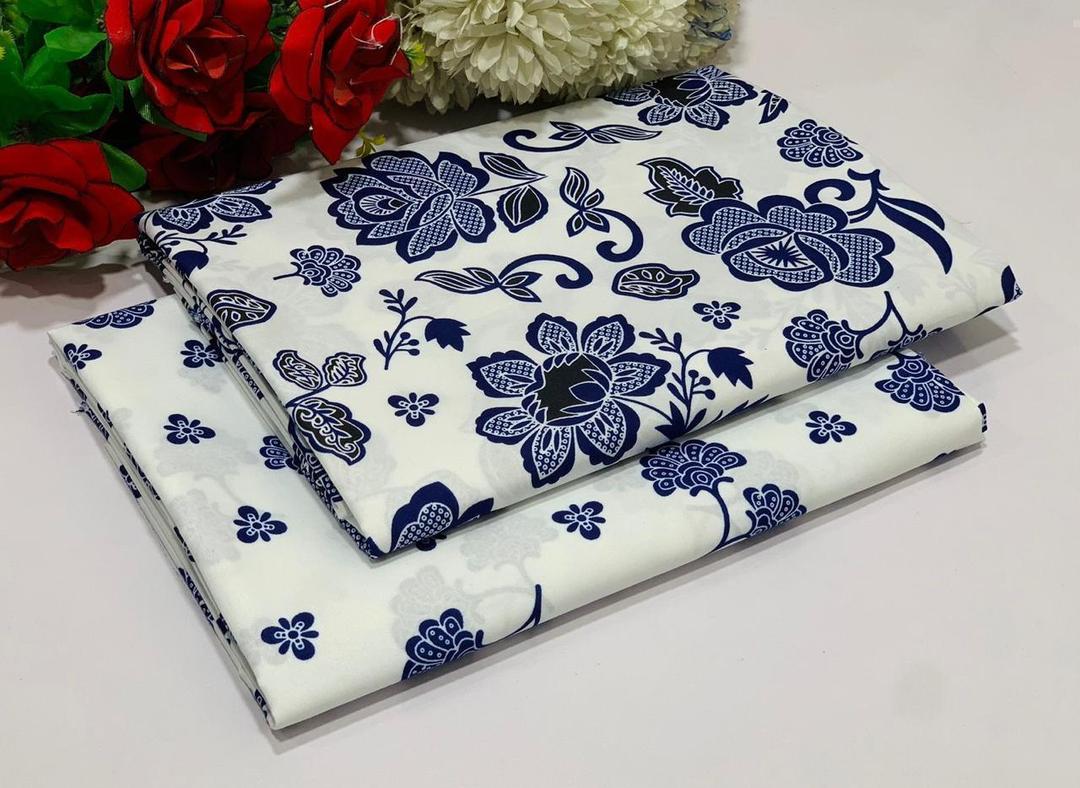 2 Pcs Women's Unstitched Polo Cotton Printed Suit