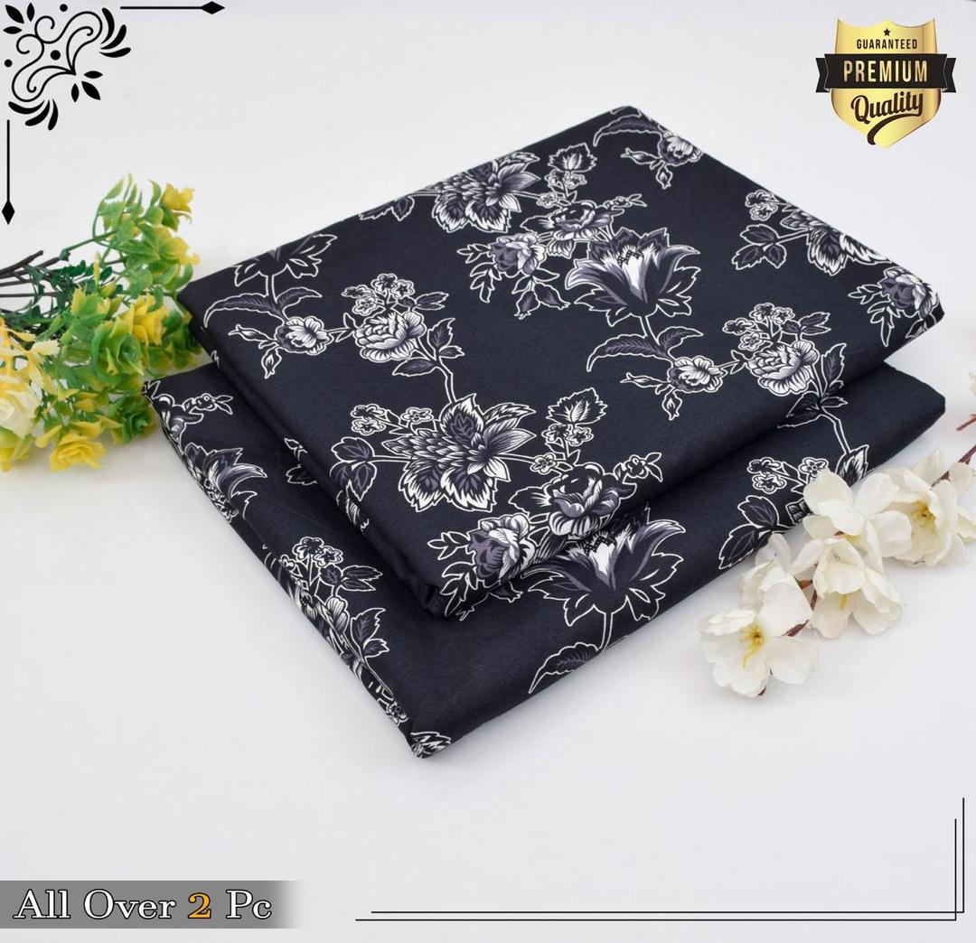 2 Pcs Women's Unstitched Printed Suit