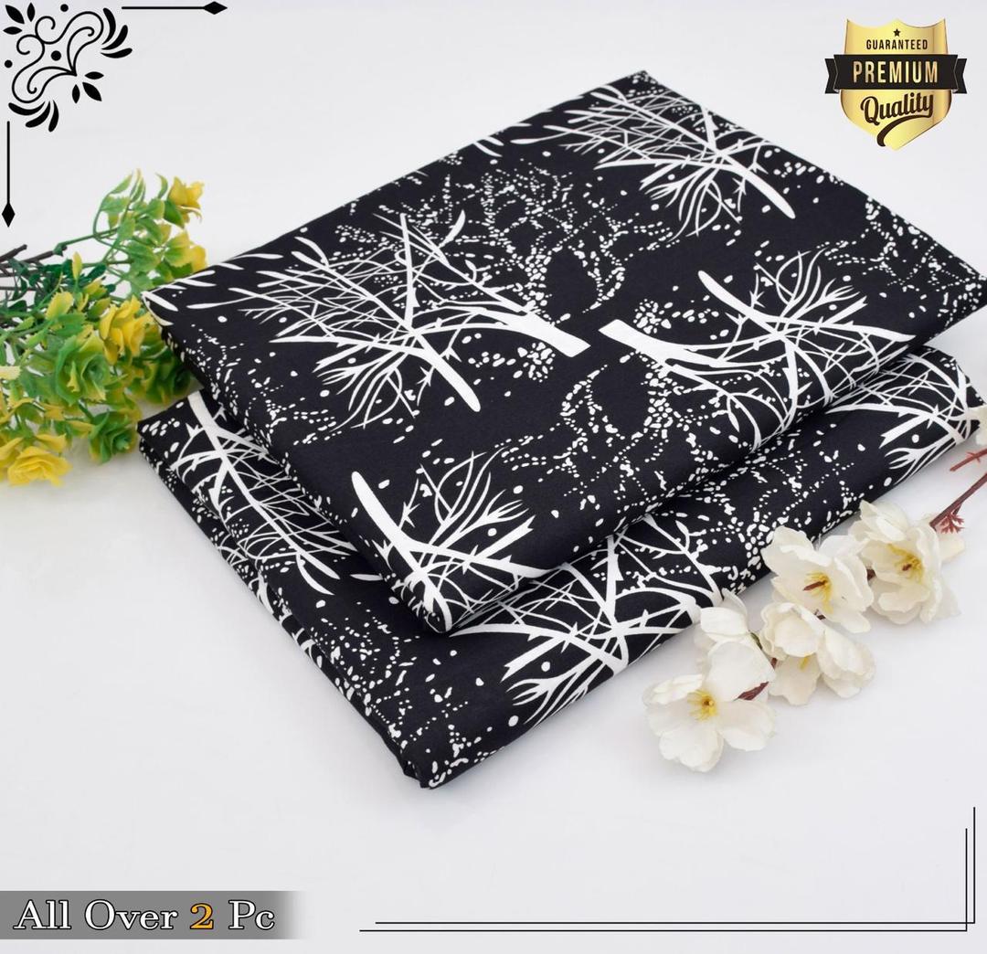 2 Pcs Women's Unstitched Printed Suit