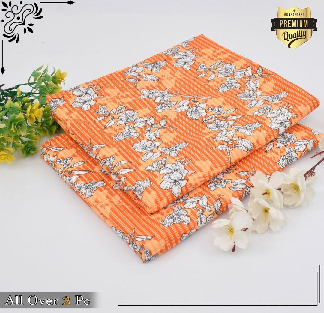 2 Pcs Women's Unstitched Printed Suit