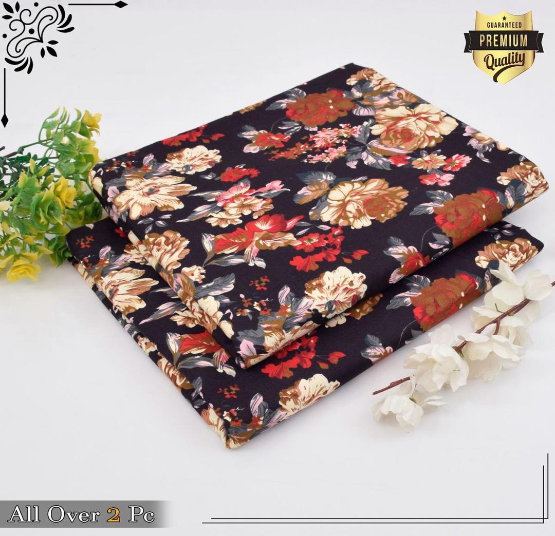 2 Pcs Women's Unstitched Printed Suit