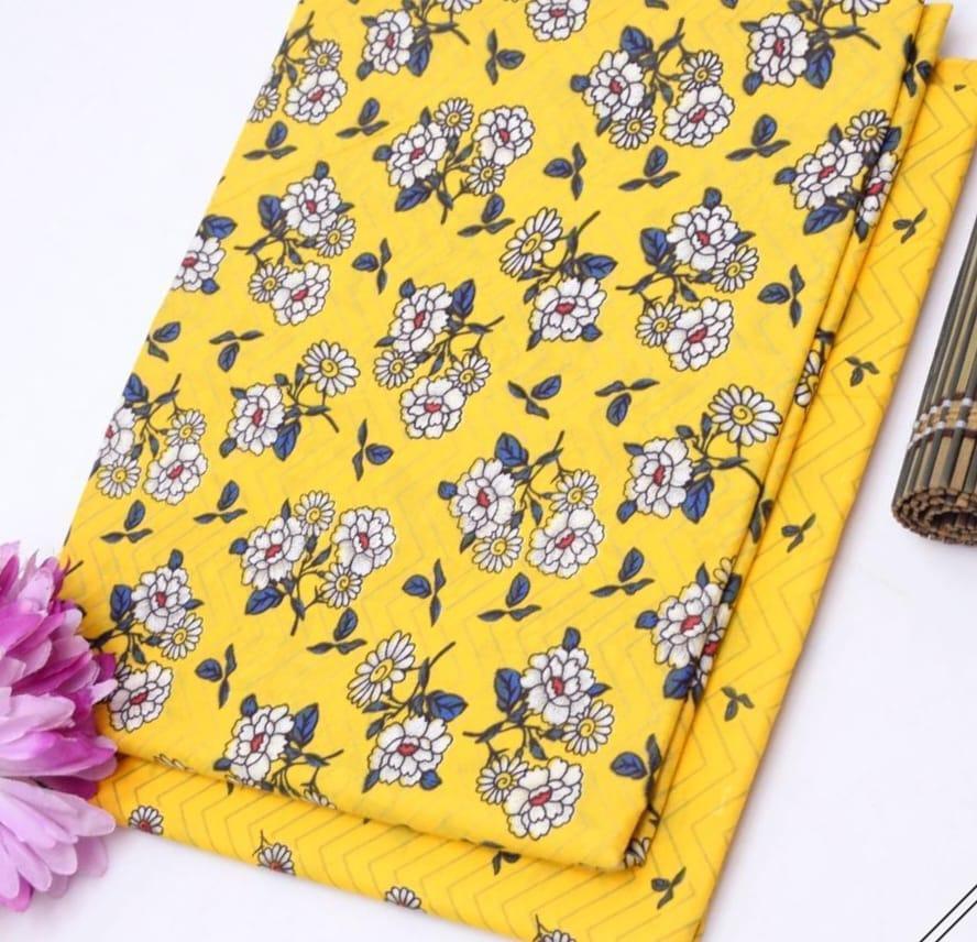 2 Pcs Women's Unstitched Printed Suit