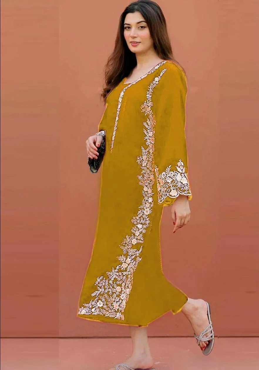 2 Pcs Women's Unstitched Embroidered Suit
